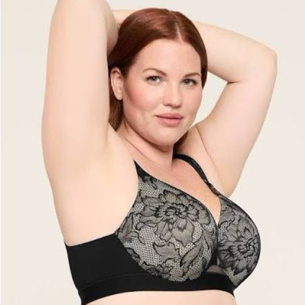 Cacique Black Floral Lace Bra